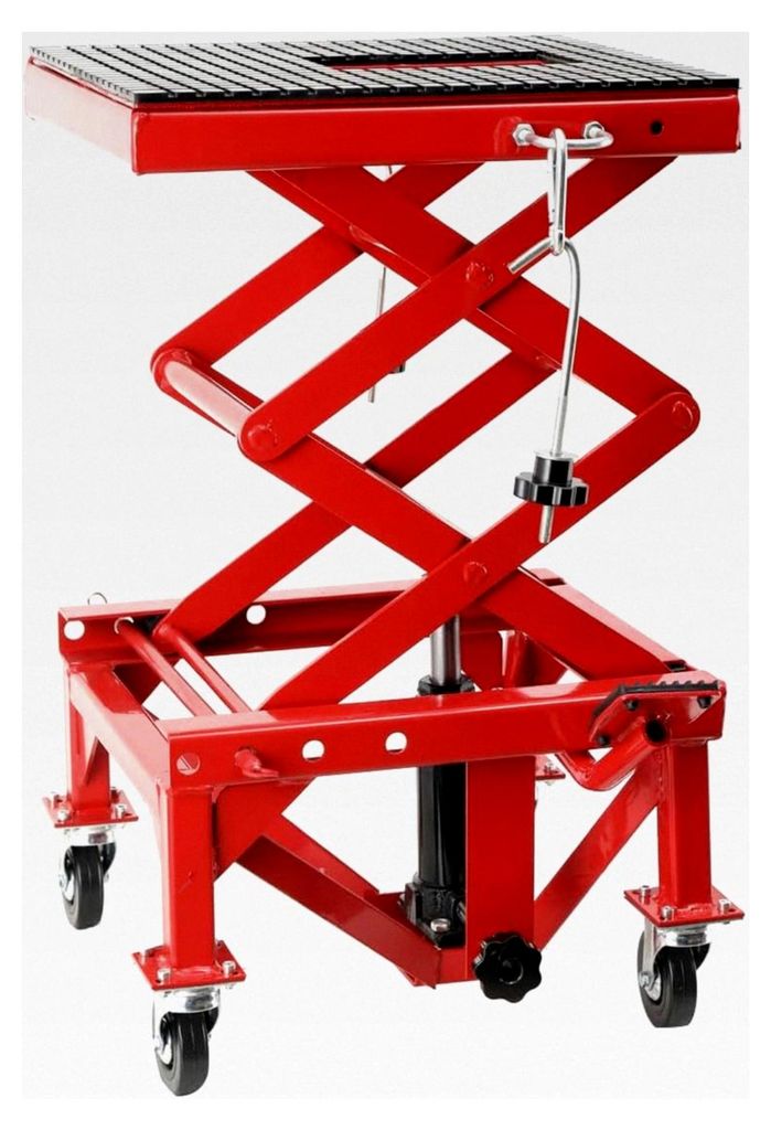 Motorradheber mit 158 kg Tragfähigkeit, höhenverstellbar von 350-905 mm, Montagebock für Garage und Außenbereiche