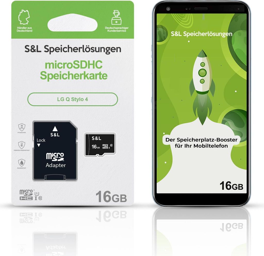 microSD Speicherkarte S&L für LG Q Stylo 4 - Speicherkapazität: 16 GB