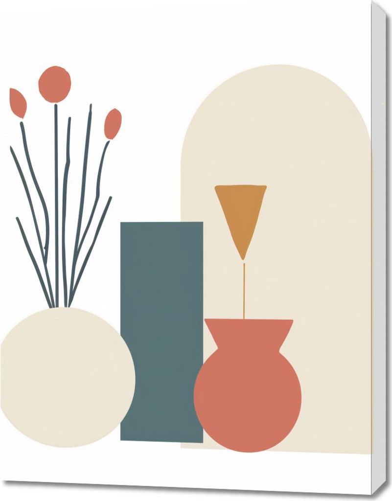 Bild 70x90cm Cremefarbene Vasen