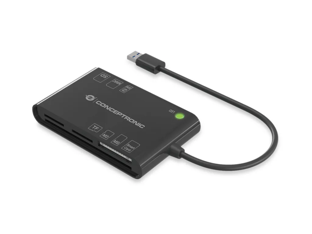 Conceptronic Lettore Smart Card CIE e CNS All-In-One Nero USB