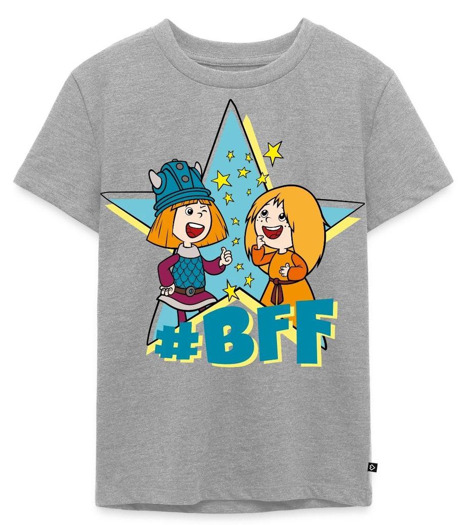 Spreadshirt Wickie Und Die Starken Männer Ylvi #BBF Kinder Premium T-Shirt, 98/104 (2 Jahre), Grau meliert
