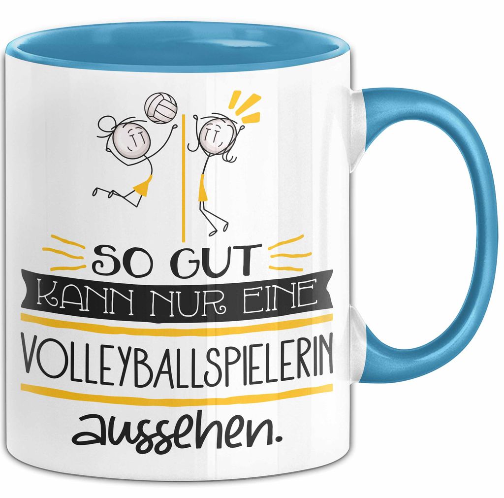 Volleyballspielerin Geschenk Tasse So Gut Kann Nur Eine Volleyballspielerin Aussehen Geschenkidee Geburtstag Weihnachten Lustig (Blau)