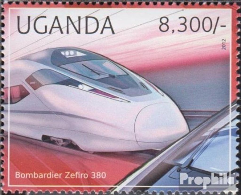 Briefmarken Uganda 2012 Mi 2890 (kompl.Ausg.) postfrisch Hochgeschwindigkeitszüge