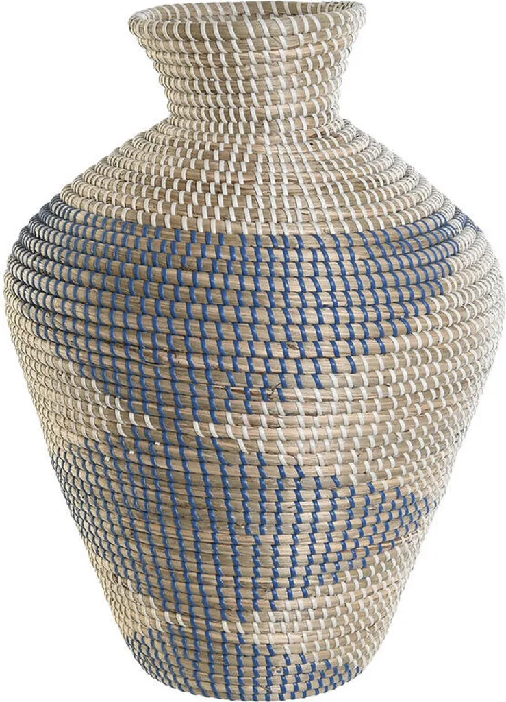 Vase Bleu Large et Stable - Solution Déco pour Grands Bouquets