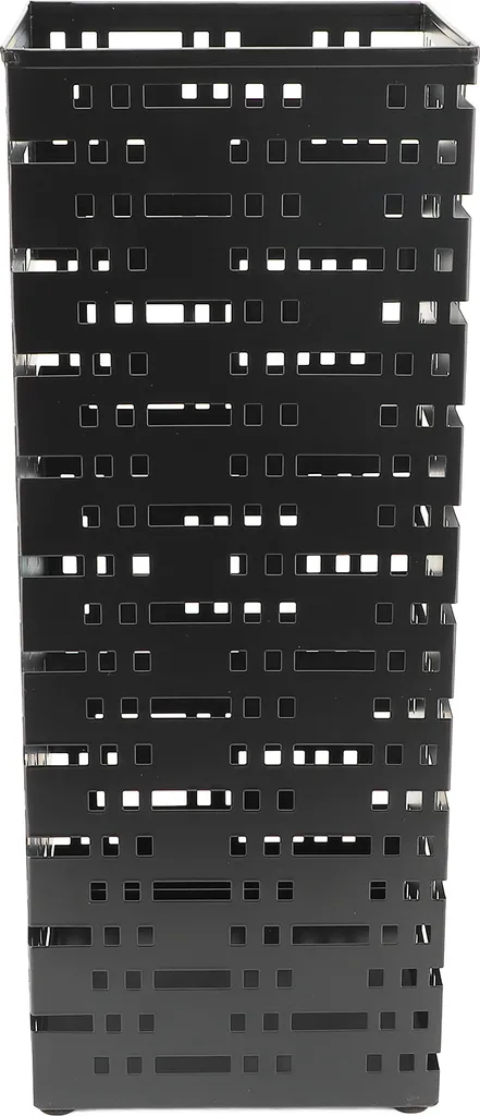 Porte-parapluies en métal noir design avec bac de récupération d'eau