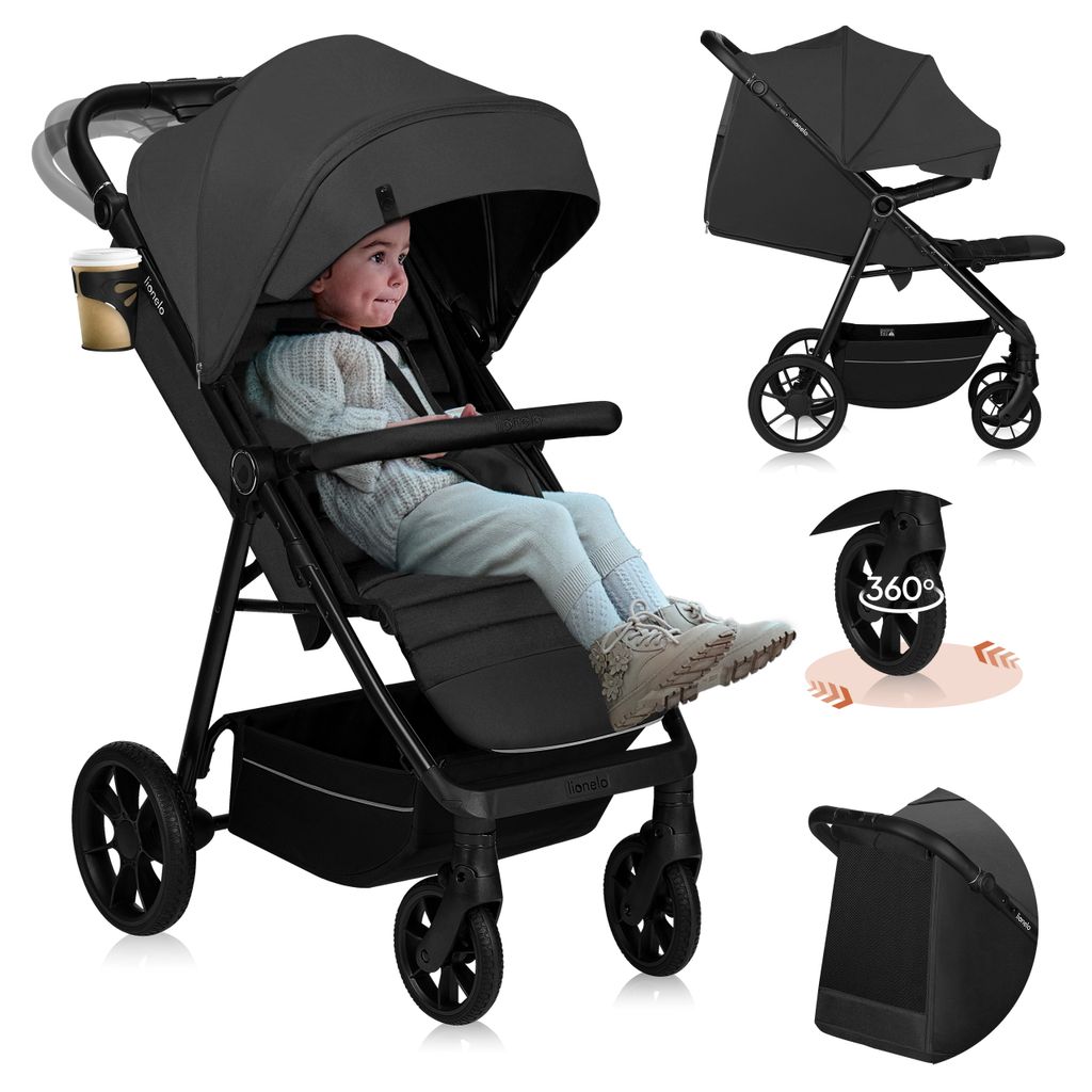 Lionelo Buggy MIRA jusqu'à 22 kg, Roues pivotantes 360°, Image du produit 