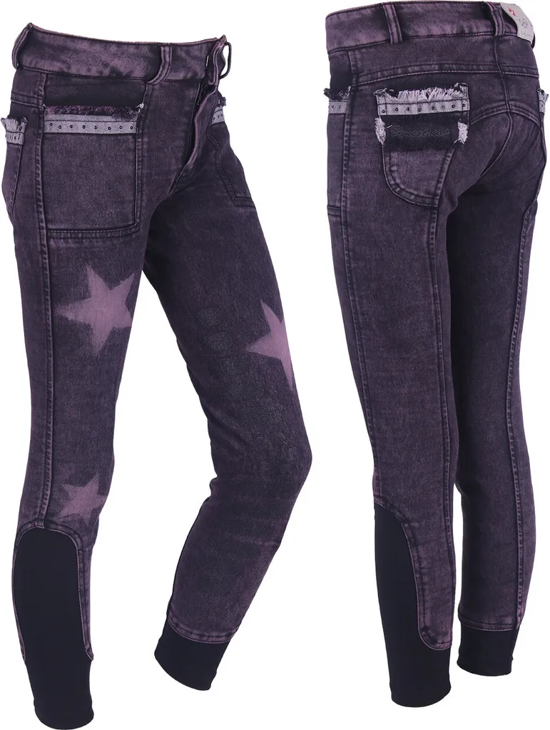 Culotte d'équitation fille QHP Rosanne Junior Sweet Grape taille 152
