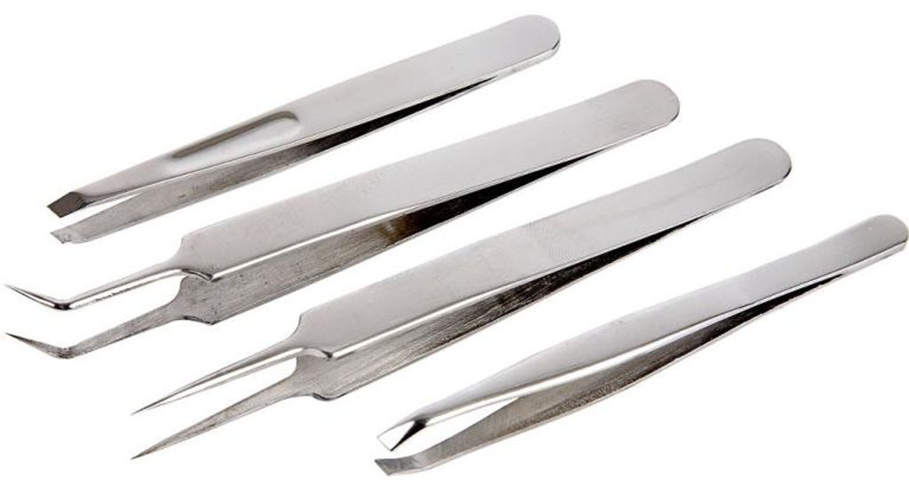 Pinzetten-Set, L 9-12 cm, 4sort. Produktbild 