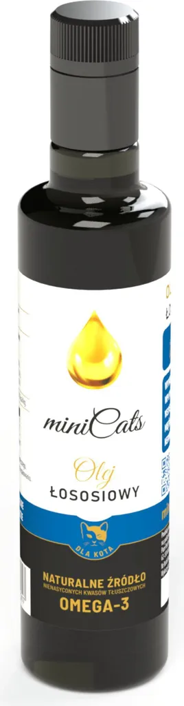 Olio per Gatti miniCats 250ml: Omega 3 e 6 per Pelle e Pelo Sani