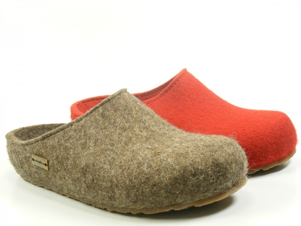 Haflinger 711033 Grizzly Michel Schuhe Damen Herren Hausschuhe Pantoffeln Wolle , Größe:41 EU, Farbe:Braun
