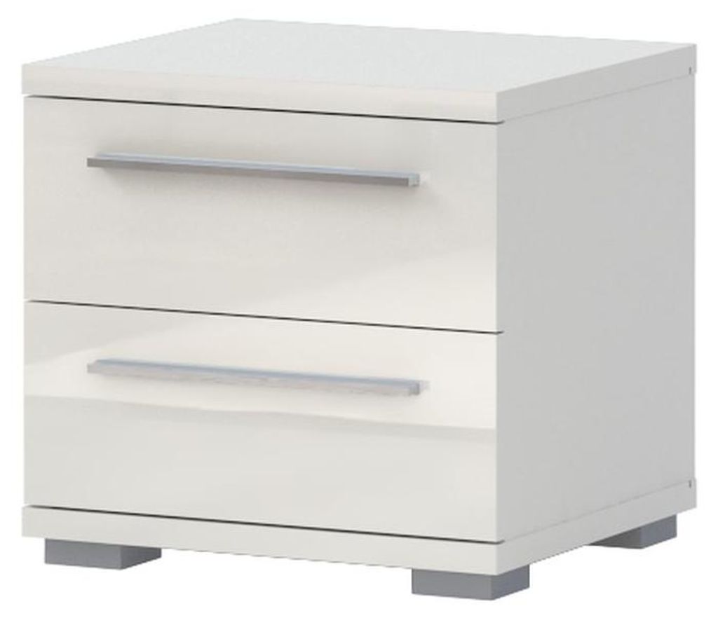 Nachtkästchen Siumu 18, Farbe: Beige / Beige Hochglanz - 43 x 45 x 40 cm (H x B x T)