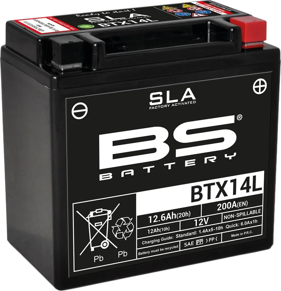 Vendita Batteria BS BTX14L 12V - Pronta all'Uso per Moto e Quad