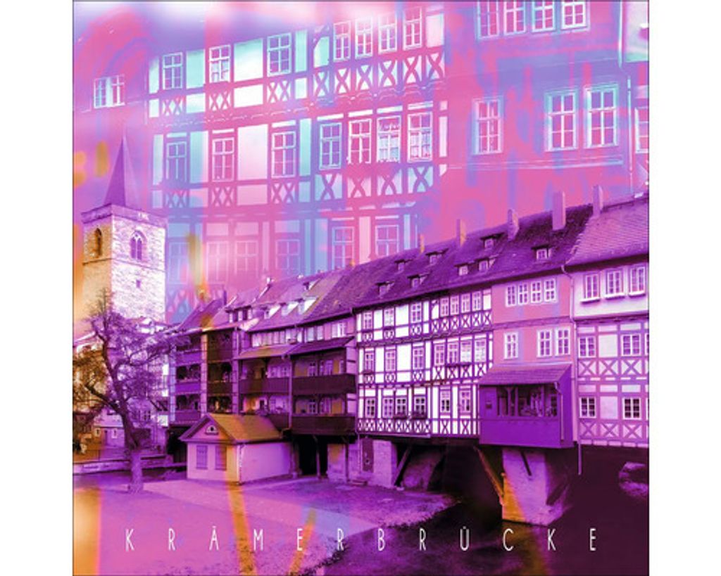 Glasbild Erfurt Krämerbrücke I 50x50 cm