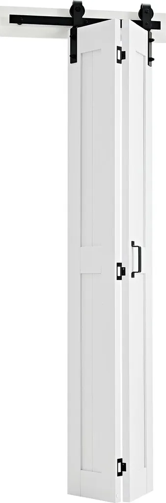 Porte de Grange Pliante Blanche 609 x 2134 mm MDF - Système Gain de Place