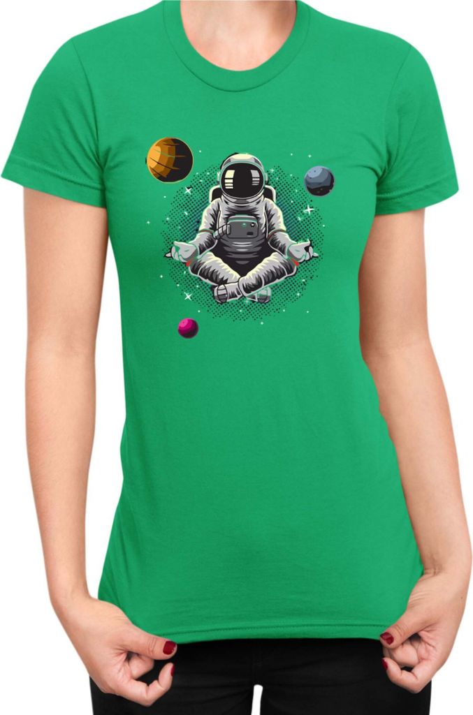 Damen T-Shirt Nasa Space Theme Nasa 006, Lady XS / Grün