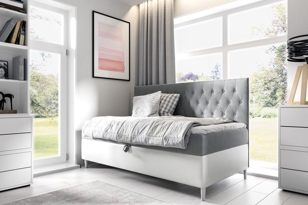 Boxspringbett FIFI 2 100x200 cm Bett mit Stauraum Kinderbett Bonell H3 (Fresh 14 + Soft 17)