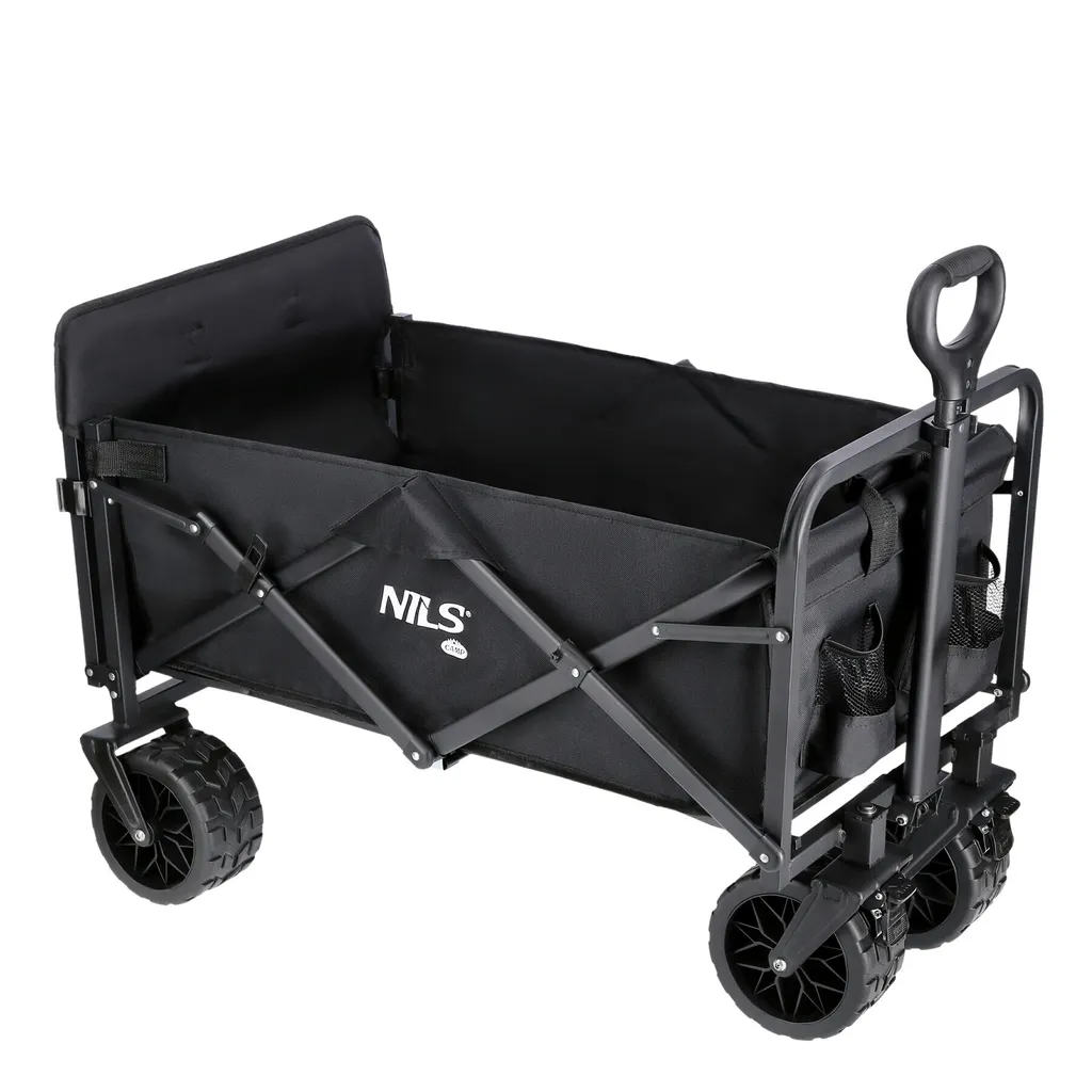 Chariot transport NC1608 NILS Camp noir : évitez le mal de dos en camping