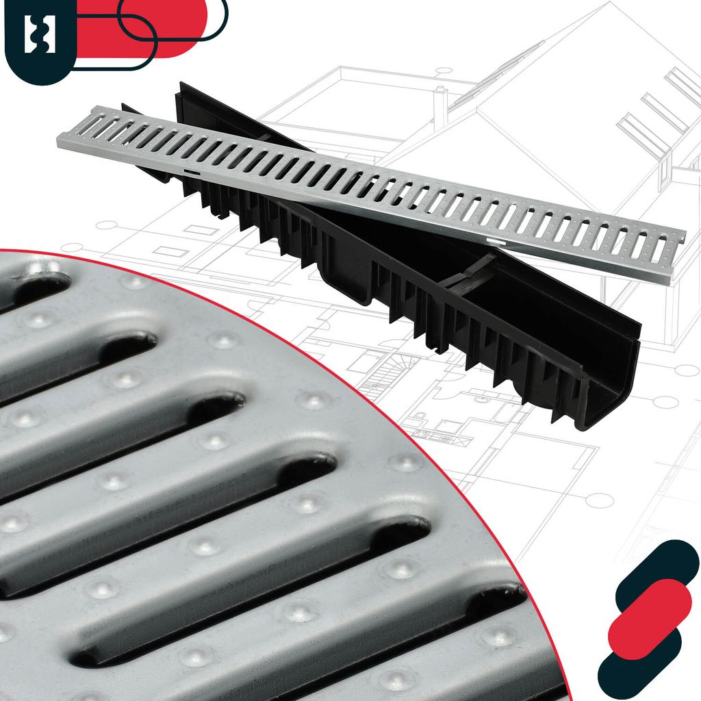 KOTARBAU® Entwässerungsrinne Garagenset 3 Meter System A15 Produktbild 2