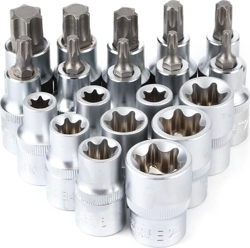 Outil de Réparation Auto : Kit 19 Pièces 1/2 Contre Vis Torx Grippées