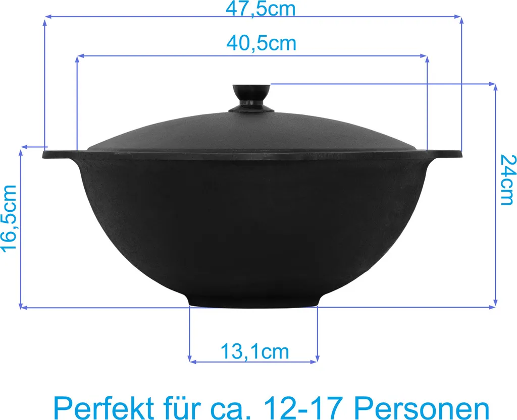 Kazan 12L Namangan in Ghisa Originale con Coperchio - Offerta BBQ Online - 5