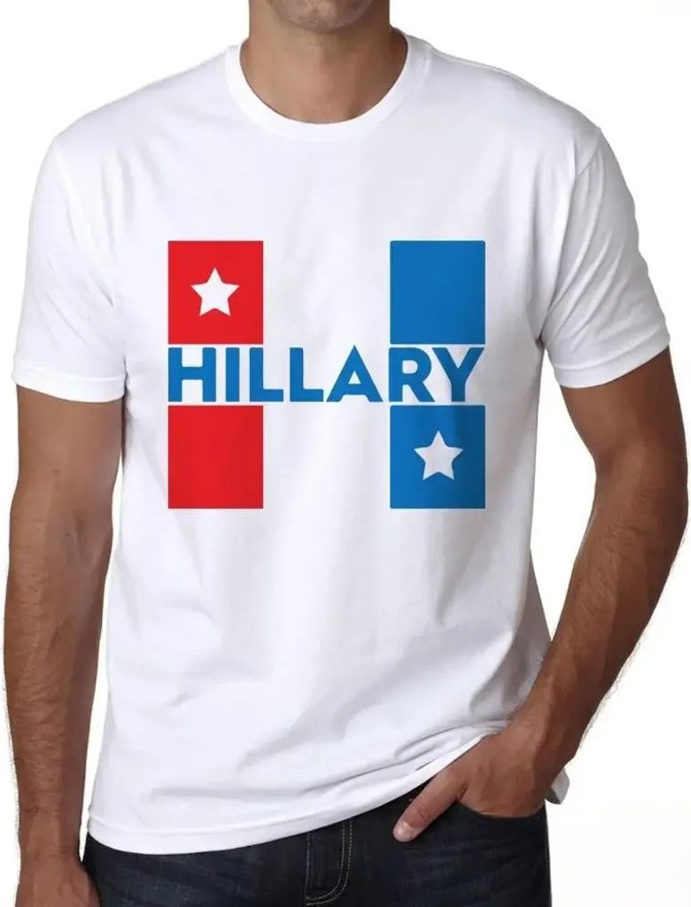 Herren Grafik T-Shirt Hillary Ellection Öko-Verantwortlich Vintage Jahrgang Kurzarm Lustige Druck Geburtstag Geschenk Mann