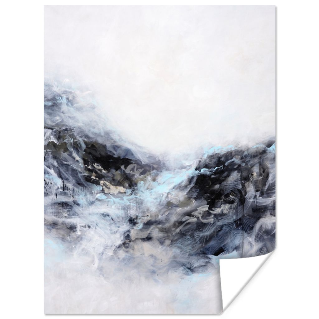 MuchoWow Poster Schwarz - Weiß - Farbe - Abstrakt 30x40 cm - Wandplakat - Poster Kinderzimmer