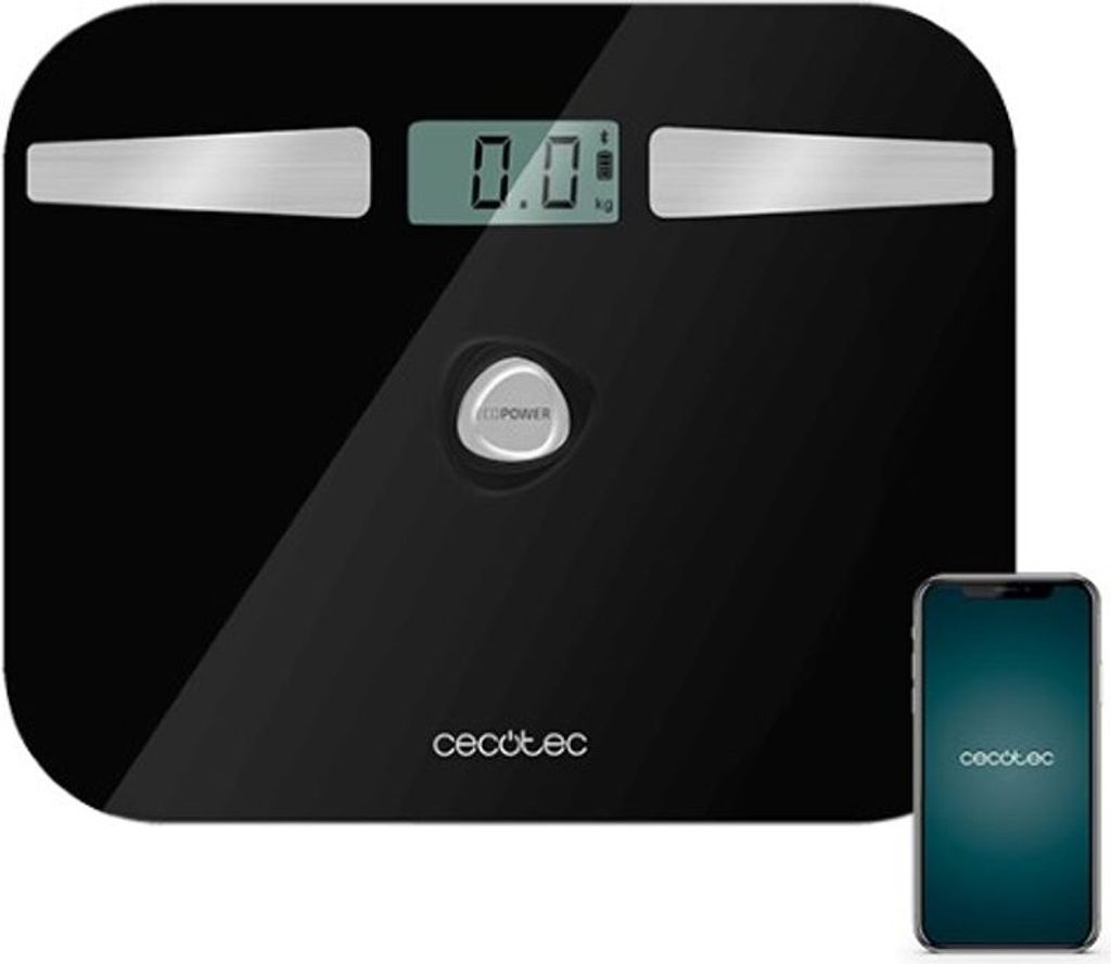 Cecotec SURFACE PRECISION 10200 SMART HEALTHY LCD Bluetooth Digital-Badewaage 180 kg Schwarz Tempered Glass 180 kg