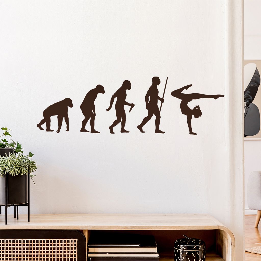 Gymnastics Yoga Evolution Wandtattoo Wandaufkleber Wall Sticker - Dekoration, Küche, Wohnzimmer, Schlafzimmer, Badezimmer