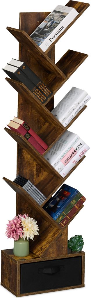 Libreria Relaxdays, 9 ripiani, A x L x P: 146 x 38 x 22 cm, Immagine del prodotto 
