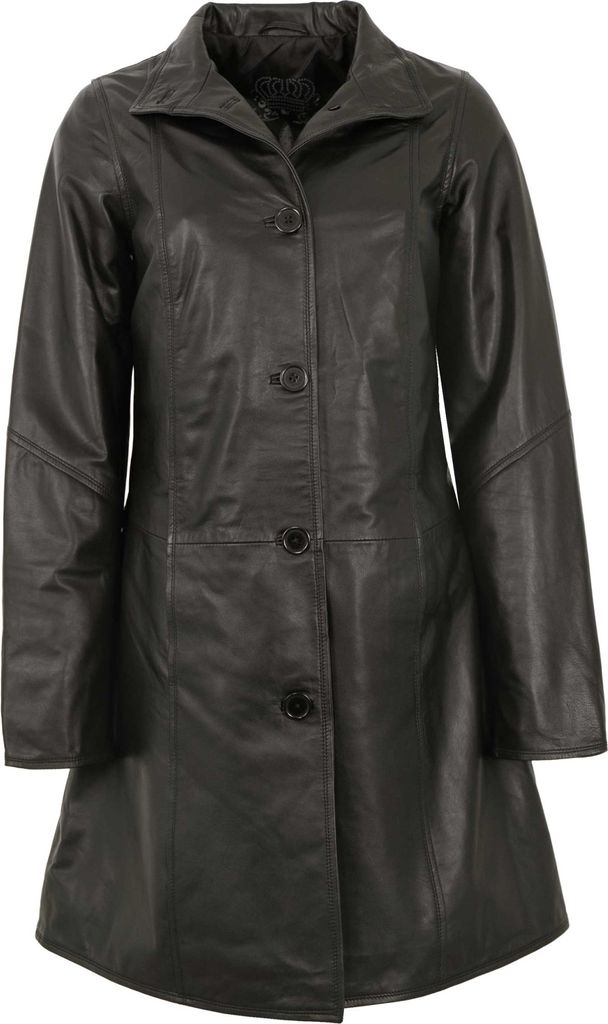 MADDOX - Damen Ledermantel Lammnappa schwarz : 44