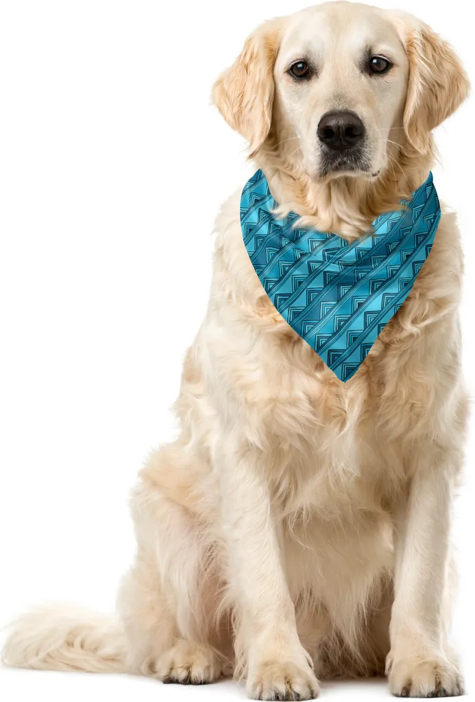 Bandana ABAKUHAUS Doodle Stripes Blu 55cm - Accessorio Pet Fashion