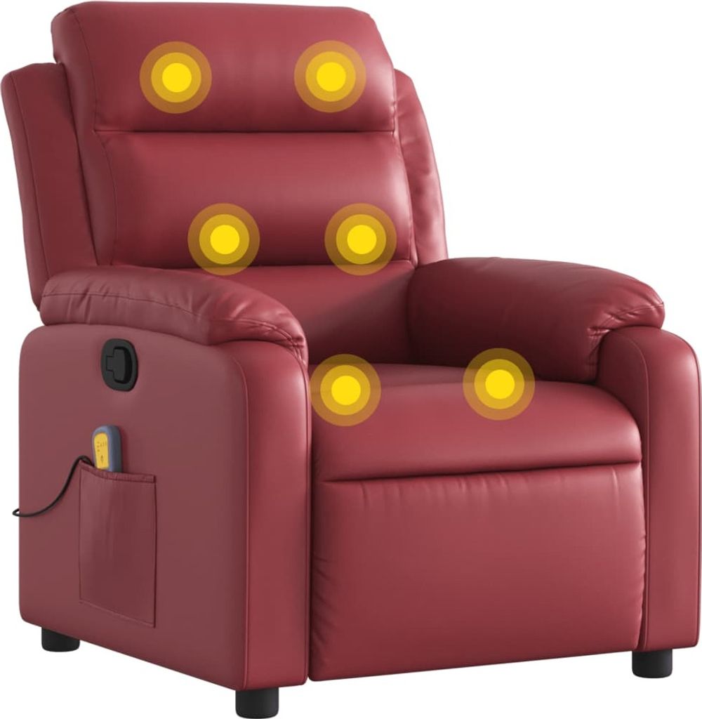 Massagesessel Weinrot Kunstleder