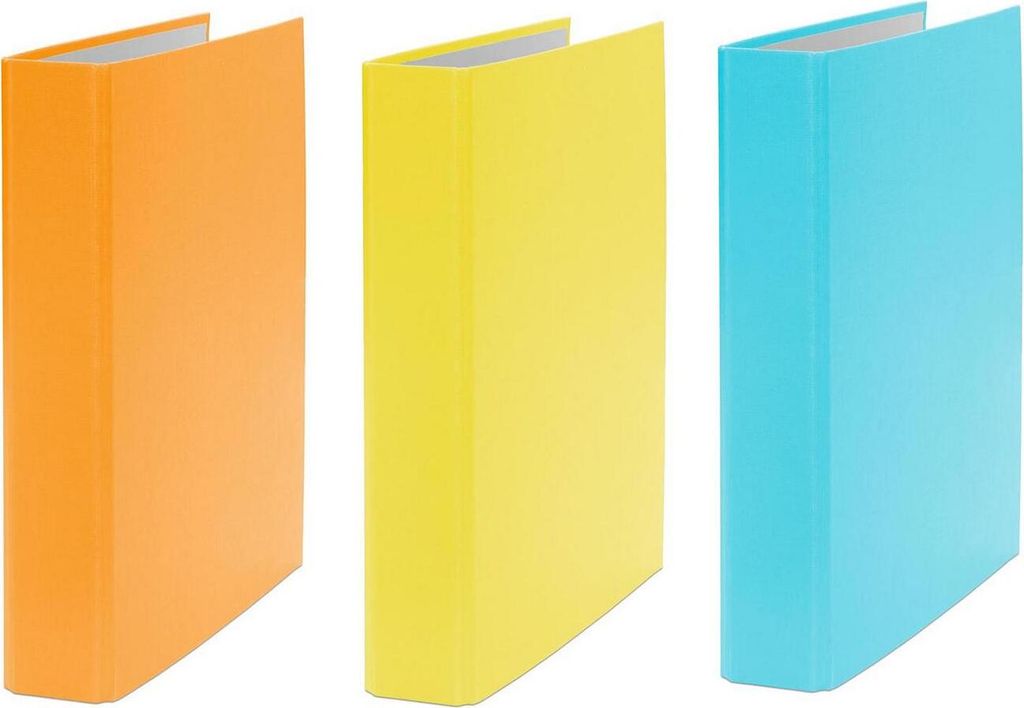 3x Ringbuch / DIN A5 / 2-Ring Ordner / Farbe: je 1x orange, gelb und türkis