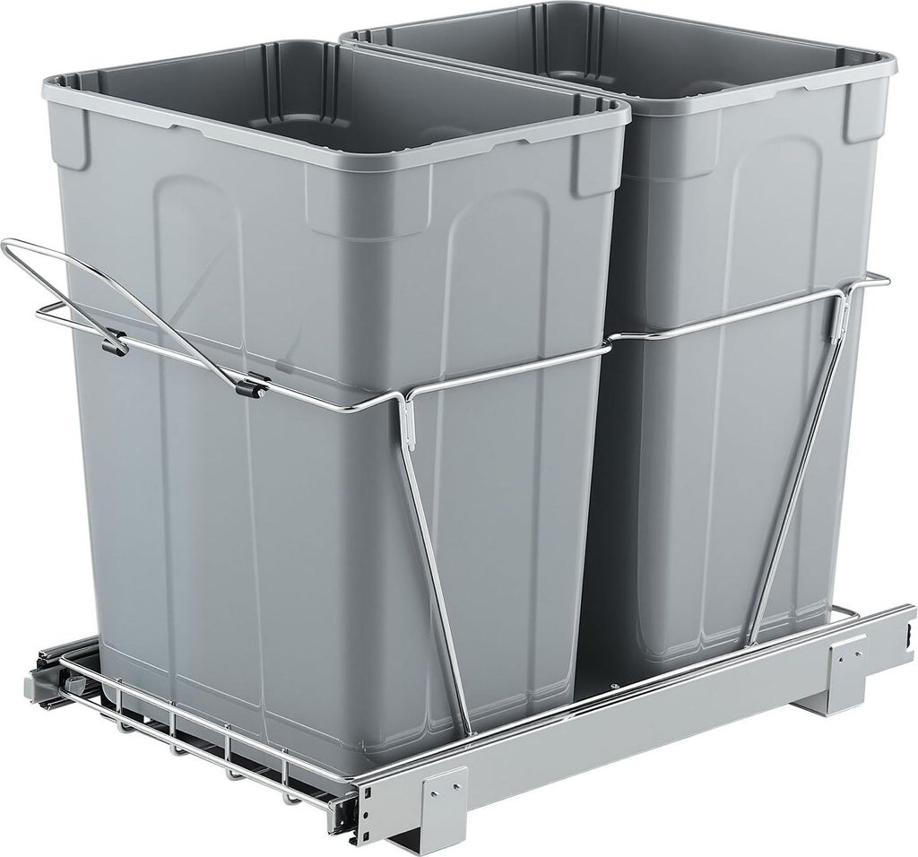 VEVOR ausziehbarer Mülleimer (35 Qt + 35 Qt) für Küchenschränke, doppelter Mülleimer unter der Spüle, Müllbehälter für unter die Spüle, m...