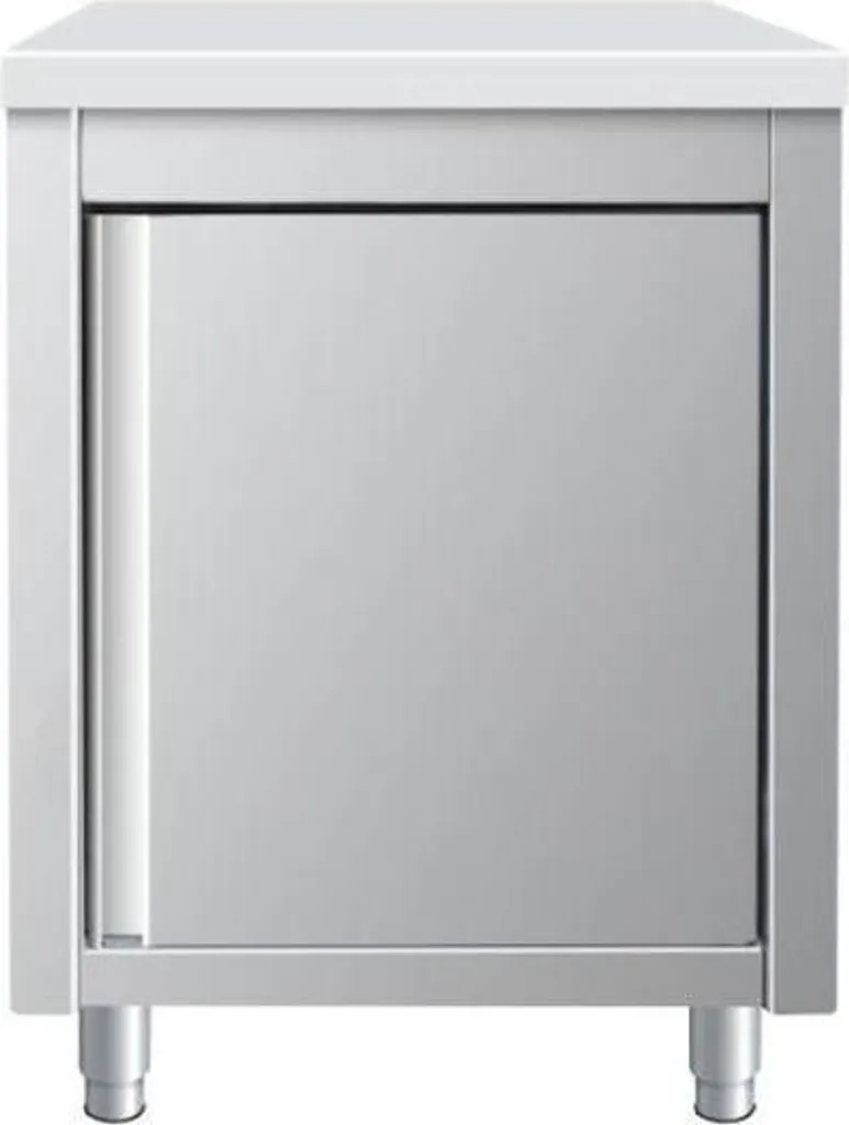 Armoire inox de travail 60 x 70 cm robuste avec portes coulissantes