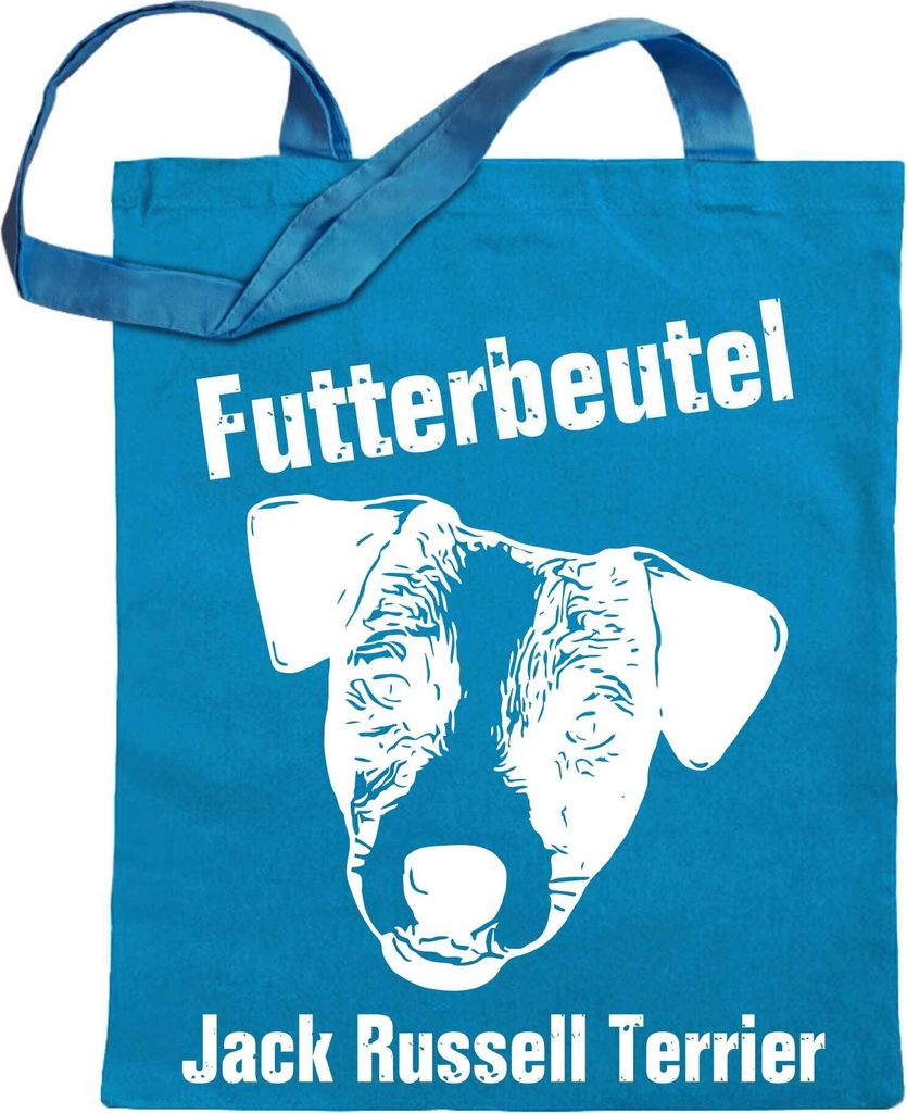 Kiwistar Futterbeutel - Jack Russell Terrier - Einkaufsbeutel mit Motiv Hund - Jutebeutel bedruckt - Tragetasche Stoffbeutel Umhängetasche Langer ...