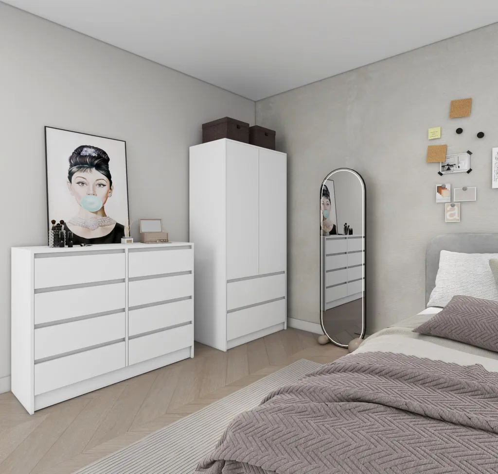 Meuble de Rangement Blanc pour Salon - Commode BDW Sideboard 120x100 - 2