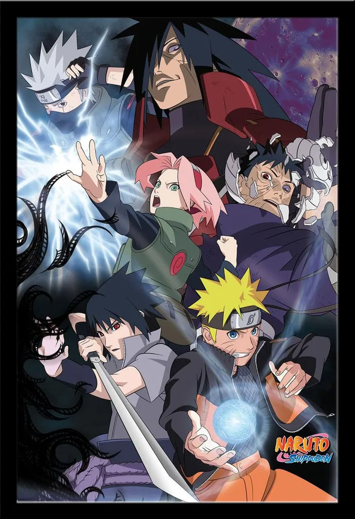 Maxi Poster Naruto Shippuden Great Ninja War + Cornice MDF Shinsuke