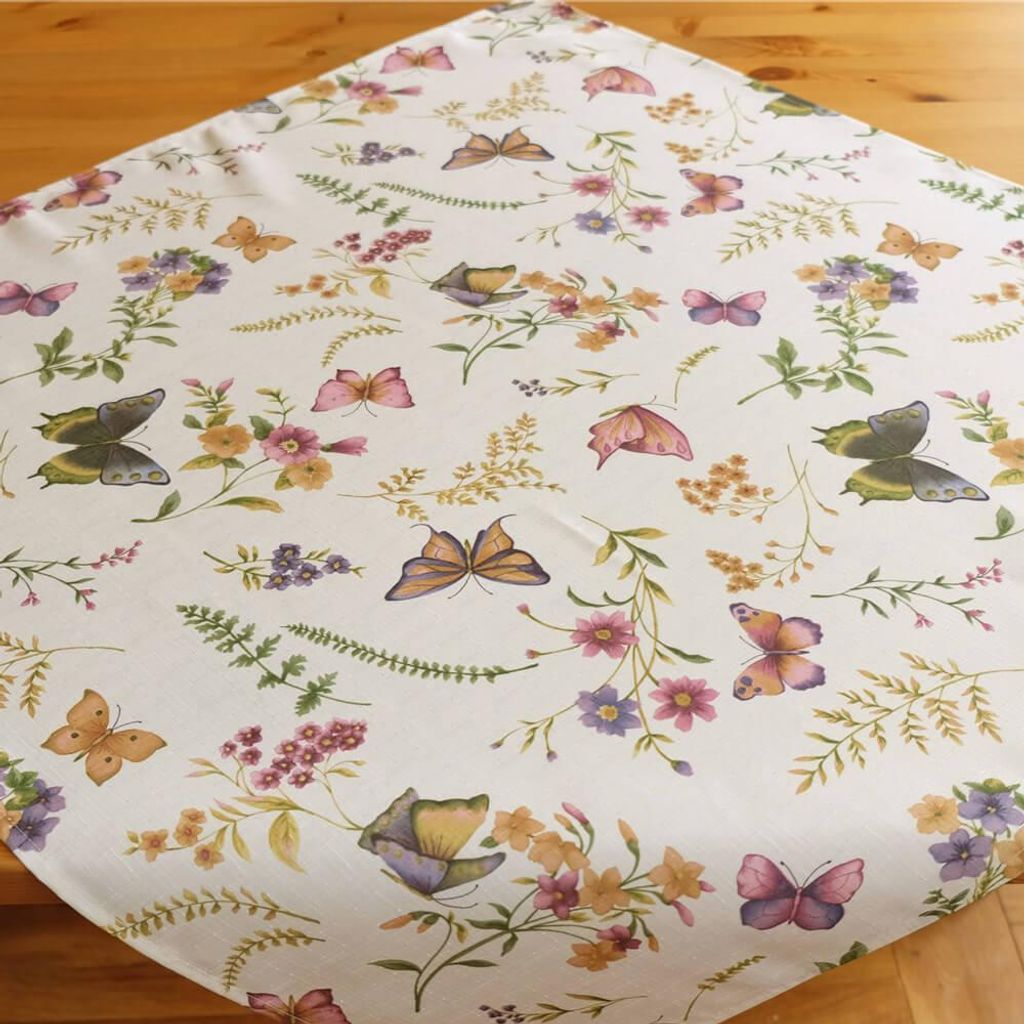 Tischdecke EMELIE Schmetterlinge & Blumen Polyester 110 x Produktbild 