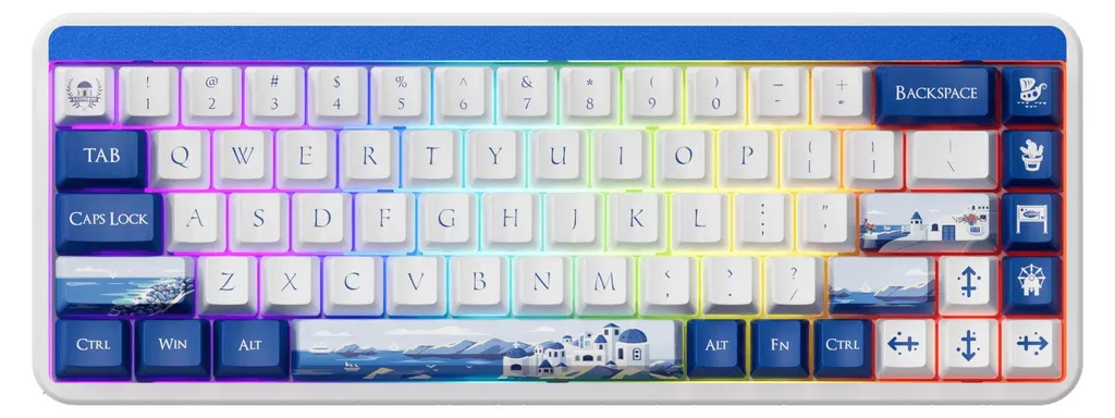 Clavier Compact 65% Akko JIN 01 Santorin Idéal pour Bureau et Jeu