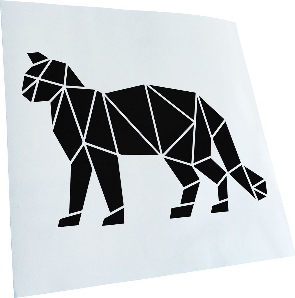 Kiwistar - Autoaufkleber - Papierfalten Katze - Schwarz - 24x17cm - Aufkleber für Auto, Laptop, Fahrrad, LKW, Motorrad mehrfarbig JDM Decal Racing