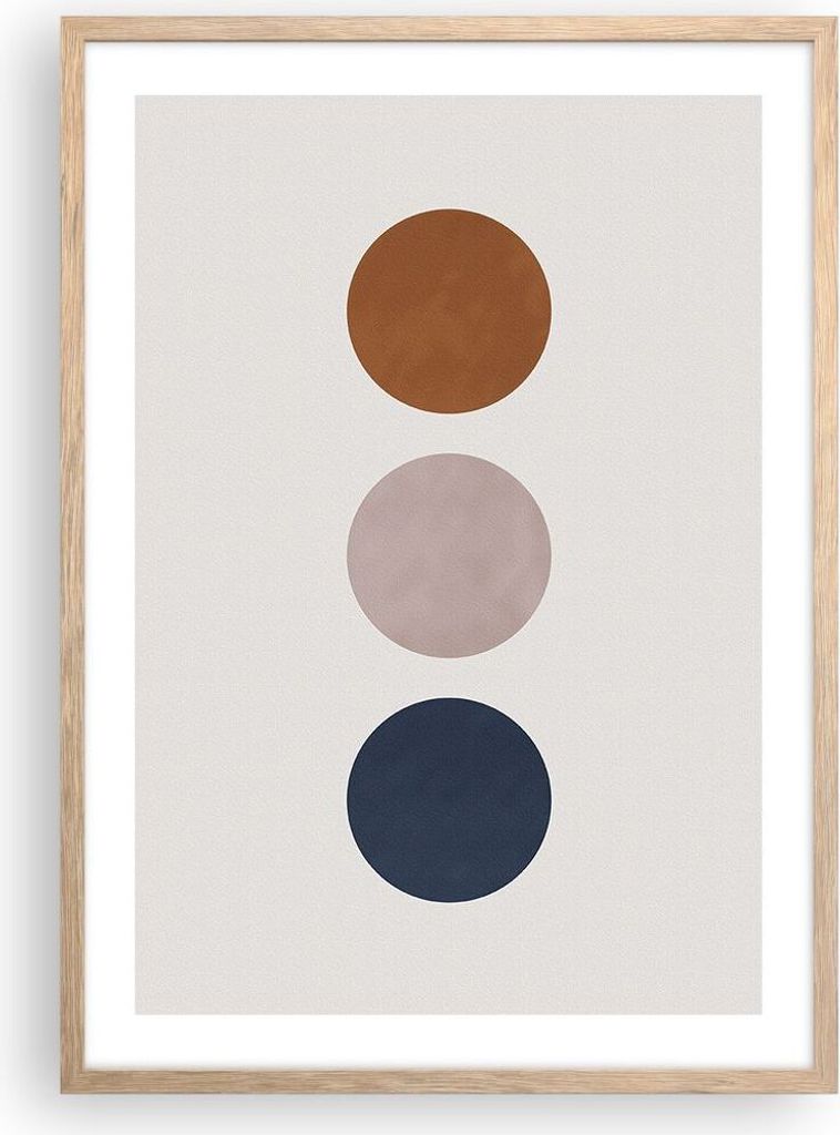 Gerahmtes Poster - Rahmen in heller Eiche - Minimalistisch Produktbild 