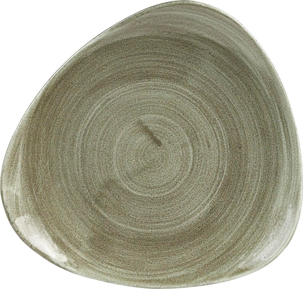 CHURCHILL Stonecast Burnished Green Teller flach, triangle, ø: 229 mm