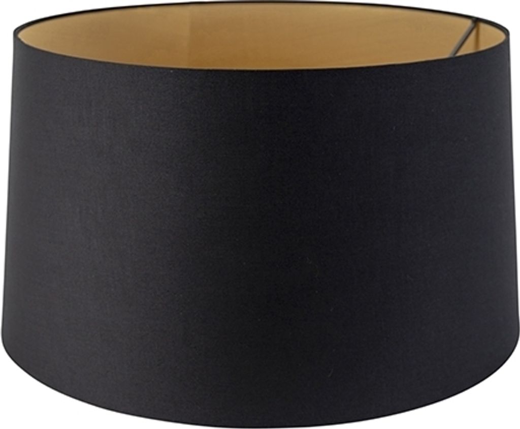 Baumwolllampenschirm schwarz 45/50/28 mit goldener Produktbild 