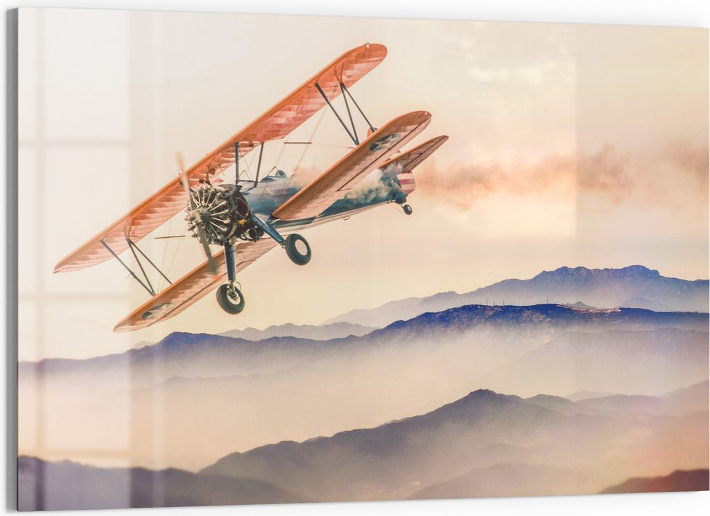 DEQORI Magnettafel Glas 60x40 cm 'Flug in die Morgenröte' beschreibbar Whiteboard Küche