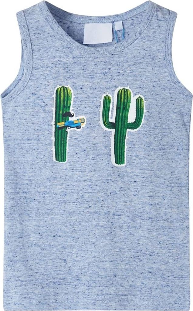 Kinder-Tanktop Blau Melange 128