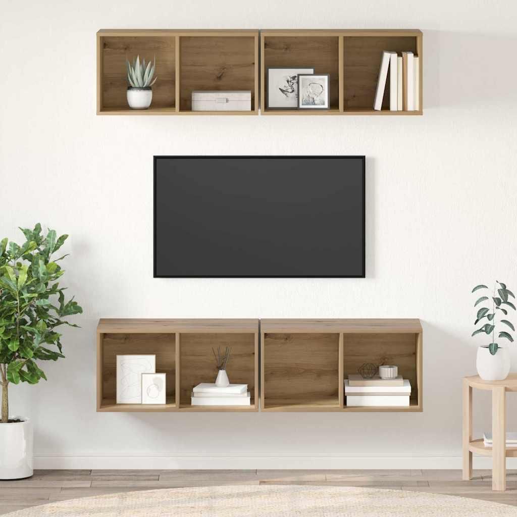 Maison Exclusive - TV-Schrankset 4 pcs Artisan-Eiche 37 x 37 x 72 cm Holzwerkstoff