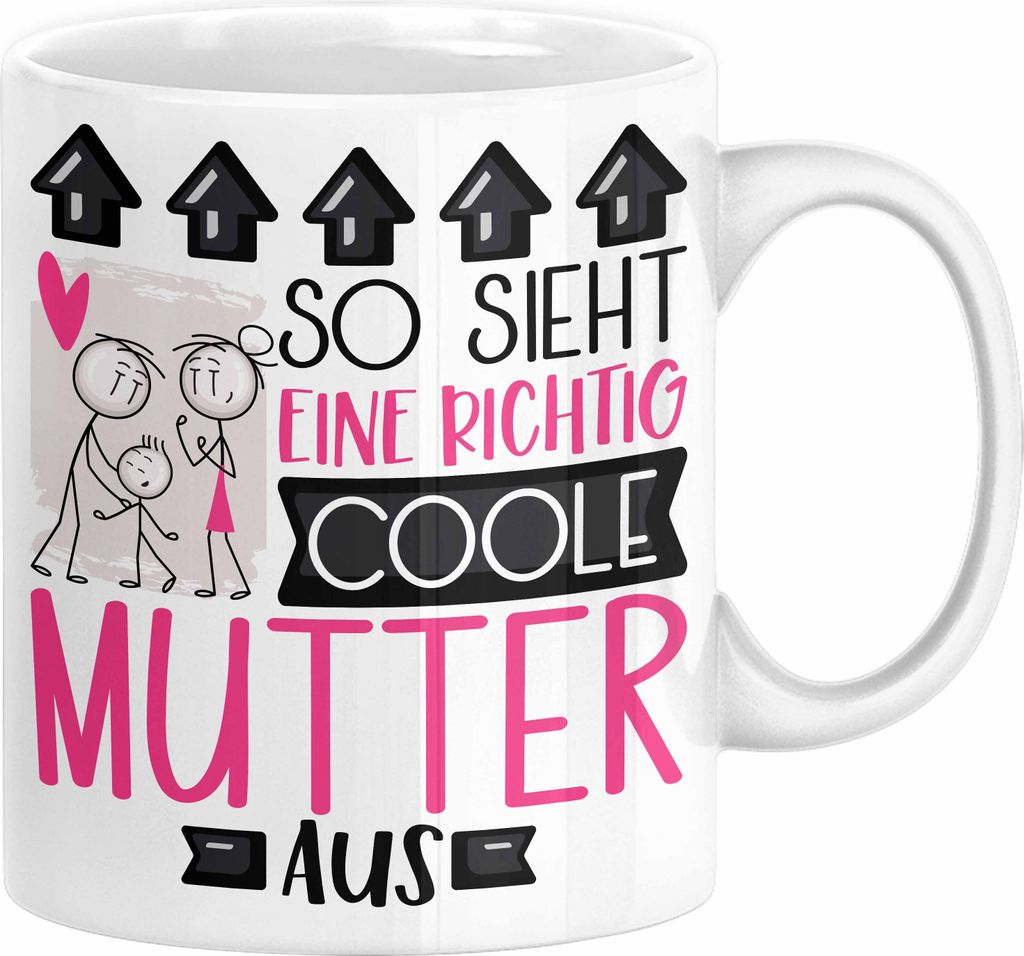 Mutter Geschenk Tasse Lustig Geschenkidee für Mutter Geburtstag So Sieht Eine Richtig Coole Mutter Aus Frauen Spruch Muttertag Beste Mama (Weiß)