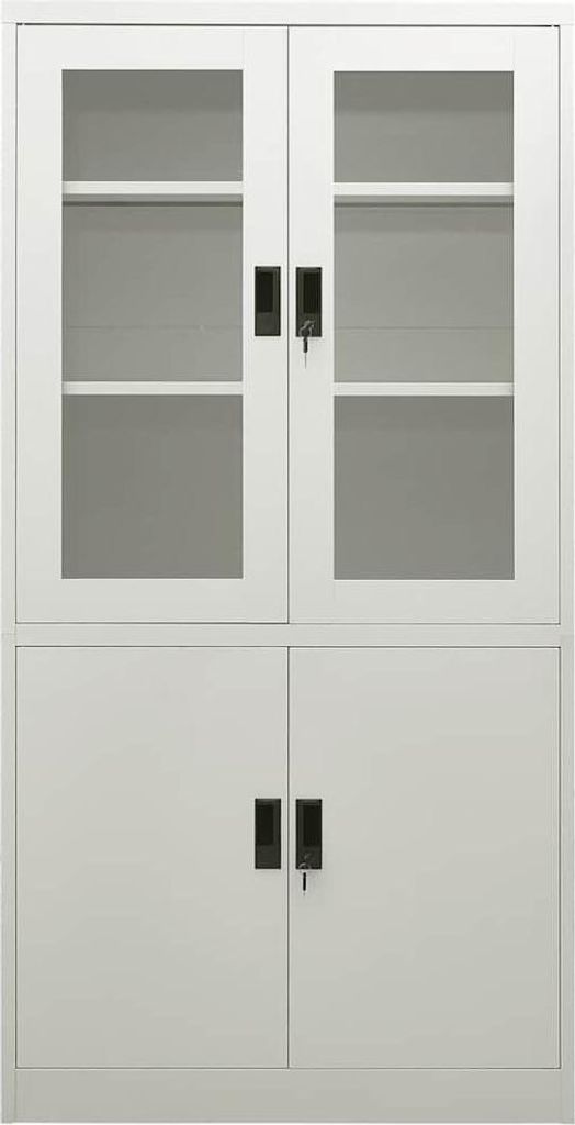vidaXL Büroschrank Hellgrau 90x40x180 cm Stahl