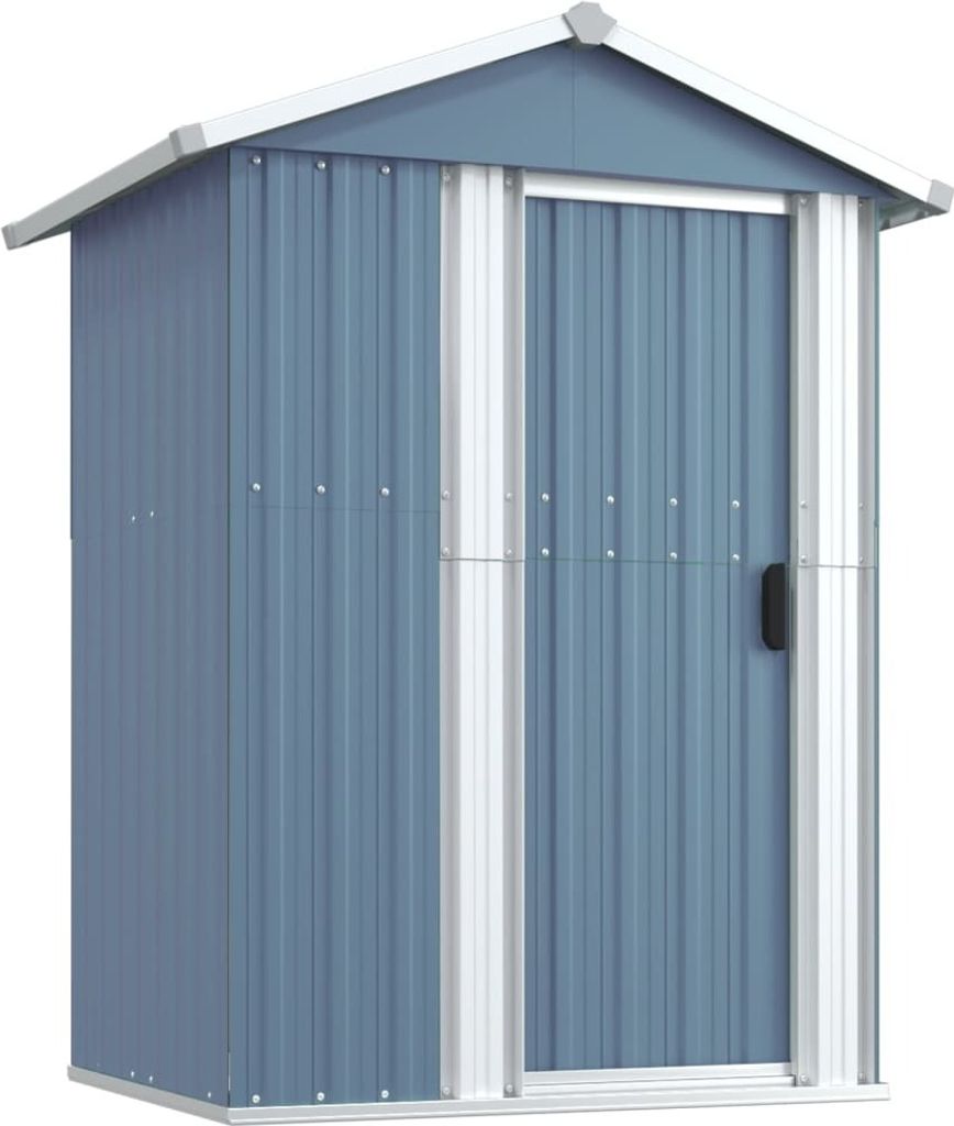 vidaXL Capanno per attrezzi Grigio 126x97,5x177 cm Acciaio Immagine del prodotto 